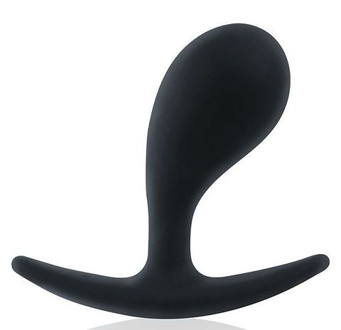 Черная каплевидная анальная пробка с ограничителем - 7,7 см. - Sex Expert SEX EXPERT SEM-55192