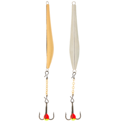 Блесна вертикальная зимняя LUCKY JOHN Double Blade (цепочка, тройник), 60 мм, SG