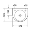 Duravit Architec Раковина без перелива, с 1 отв. под смес. справа, 575x520мм, Цвет: Белый 449580008