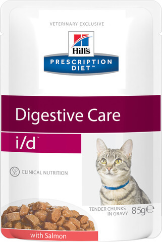 купить хиллс Hill’s™ Prescription Diet™ Pauch Feline i/d™ Digestive Care with Salmon пауч (влажный корм) для кошек старше 3-х недель, диетический рацион при заболеваниях ЖКТ