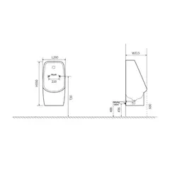 Писсуар, белый SSWW WCU5014