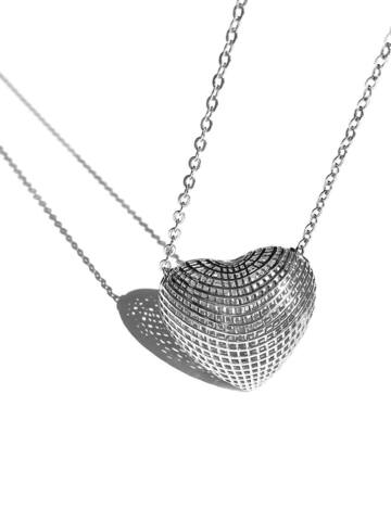 Серебряное колье «Сердце 3D motion»