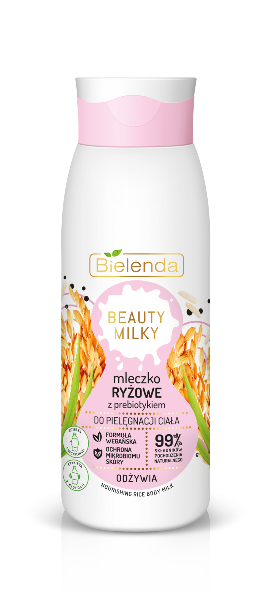 BIELENDA BEAUTY MILKY Рисовое молочко для тела с пребиотиком 400мл