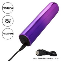 Фиолетовый гладкий мини-вибромассажер Glam Vibe - 9 см. - 