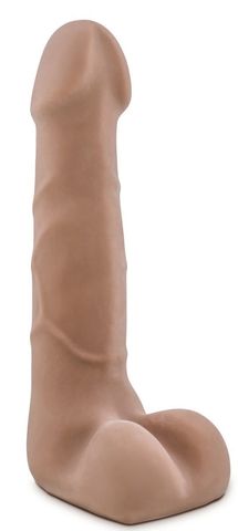 Кофейный фаллоимитатор с мошонкой Suave - 17,78 см. - Blush Novelties Au Naturel BL-58793