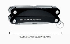 Мультитул-брелок Leatherman Squirt PS4 Black, 9 функций (831233) цвет чёрный | Multitool-Leatherman.Ru