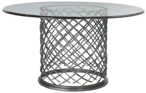 Hallam Metal Dining Table with Glass Top (60