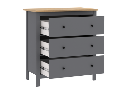 Комод Сага 3 ящика, 92*51*100,7 см, серый/ясень