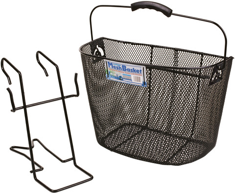 Картинка корзина на велосипед Oxford Black Mesh Basket With Hanger Корзина чёрный  - 2