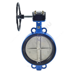 Затвор дисковый поворотный чугун Ду 800 Ру10/16 межфл с редуктором диск чугун манжета EPDM Китай