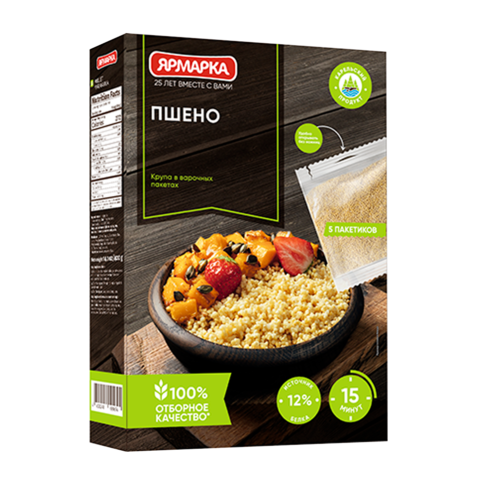 Пшено 5 пакетиков ЯРМАРКА 400г