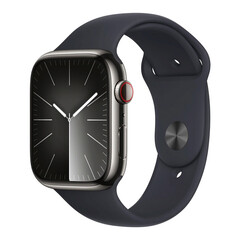 Apple Watch Series 9 41 мм Stainless Steel Graphite with Sport Band Midnight S/M