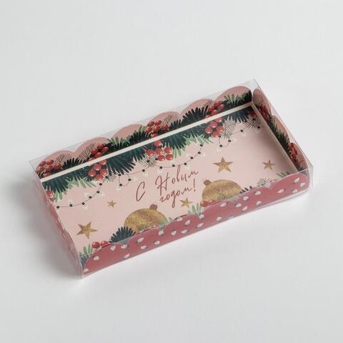 Коробка с пластиковой крышкой «Гирлянды», 10.5×21×3 см