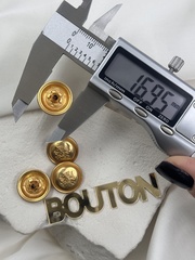 Шляпка под установочные кнопки золотистая матовая герб13