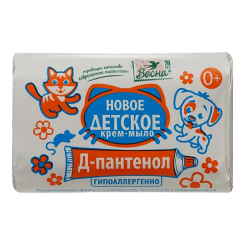 Твердое крем-мыло с Д-пантенолом Весна Новое детское 90гр