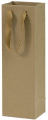 Пакет подарочный под бутылку, Крафт, Однотонный, 12*35*9 см (Д*В*Ш)
