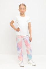 брюки  для девочки  КР 400536-1/разноцветный спрей