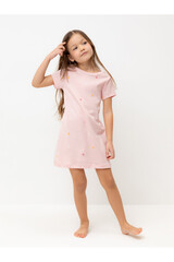 сорочка  для девочки  К 1156/бежево-розовый,полянка