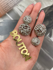 Пуговицы серебристые  плетеные косичкой