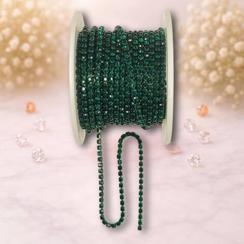 стразовая лента ,3,5мм ,цвет изумруд(1м)