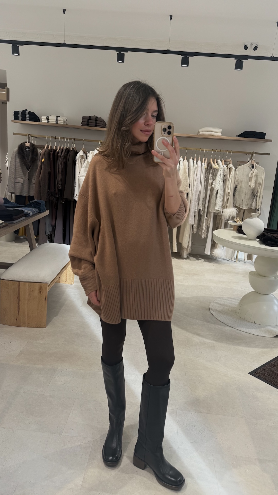 Свитер в стиле туники из 100% шерсти PREMIUM QUALITY