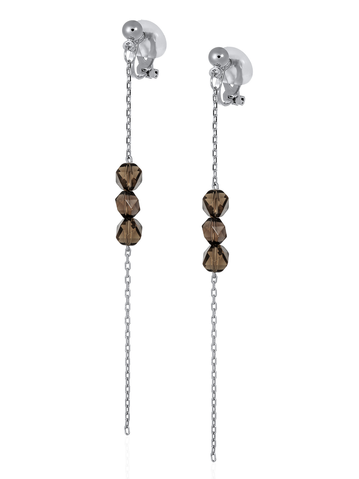 Длинные клипсы с раухтопазом