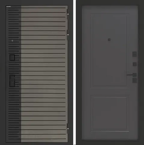 Входная металлическая дверь Бункер БН-15 Веллюто кофе / ФЛ - 609 Графит софт