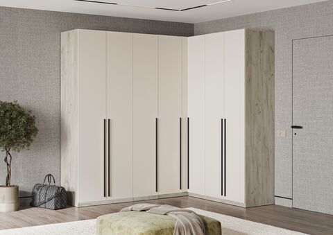 Ларго Вариант №3 (с фасадами) (Кашемир, Дуб Крафт серый)