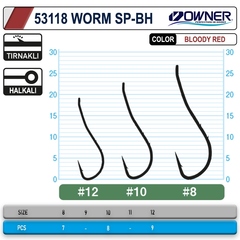 53118 № 8 Крючки OWNER WORM SP-BH продажа / от 5 уп.