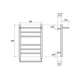 Полотенцесушитель электрический Point PN10156PE П5 500x600 с полкой левый/правый, хром