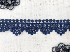 Кружево плетеное, ш. 3,5 см, тёмно-синий