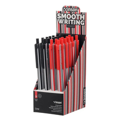 Ручка шариковая, масляная, автоматическая, Vinson, синие чернила, серия "VINSON Line", 24 шт