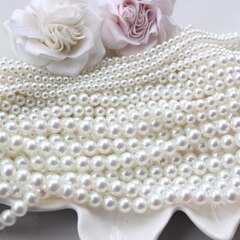 Майорка белый перламутр 6 мм, 1 нить, МА178