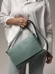 Сумка кожаная на плечо Deboro 30181 мутный минт