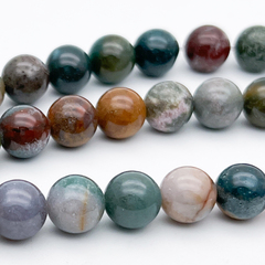 "Индийский агат" бусины (халцедон), диаметр около 10-10,3 мм, цена за 18-19 шт (1/2 нити)