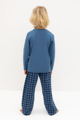 пижама  для мальчика  К 1600/синяя волна,клетка