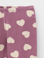 брюки  для девочки  КР 4321/темная орхидея,сердечки к589