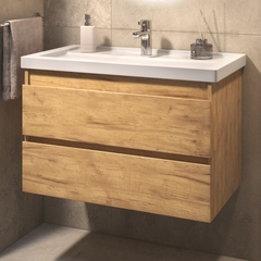 Тумба под раковину Фуста 800-0-2 (Фостер) навесная дуб золотой