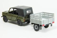 UAZ-469 khaki with trailer-Farmer Agat Mossar Tantal 1:43