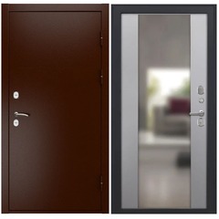 Купить Входная дверь L Термо - Алиса ПВХ софт грей с зеркалом