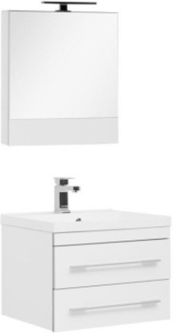 Aquanet 287651 Комплект мебели для ванной  Верона 58 белый (подвесной 2 ящика)