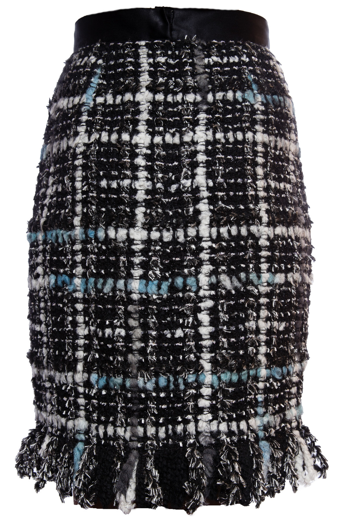 Элегантная юбка в клетку из твида от Chanel, 42 размер.