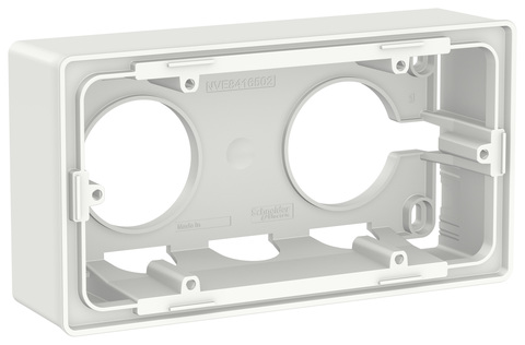 Подъемная коробка для открытой установки на 2 поста. Цвет Белый. Schneider Electric Unica New. NU800618