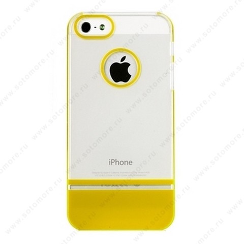Накладка MOBILE 7 для iPhone SE/ 5s/ 5C/ 5 белый верх желтый низ