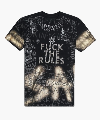 The Saints Sinphony | Футболка мужская F..K THE RULES BLACK TS3296 перед