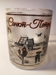 Кружка 300 мл стекло с видами Петербурга.