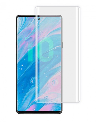 UV Защитное стекло 3D на весь экран 0,33 мм 9H Nano Optics для Samsung Galaxy Note 10 (полный клей) (Прозрачное)