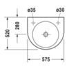 Duravit Architec Раковина без перелива, с 1 отв. под смес. слева, 575x520мм, Цвет: Белый 449580009