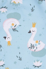 Брюки для новорожденных  КП 4718/сказочные лебеди на морозном шалфее