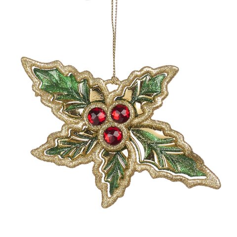 Украшение на елку 12.5см Goodwill Листики с ягодками